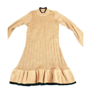 Hope & Henry Girls 4 Dress Organic Cotton Sweater Knit Long Sleeve Brown